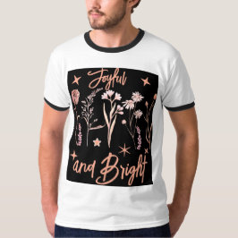 Glatt och Bright Wildblomma Design - Boho-Blommigt T Shirt