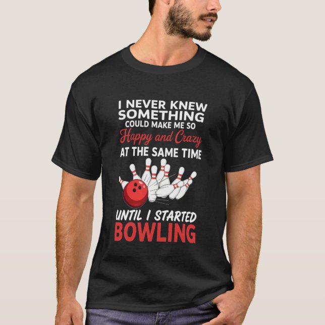 Glatt och galet spel sport rolig bowling t shirt (Framsida)