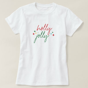 Glatt och glädjefullt färgglatt script jul t shirt