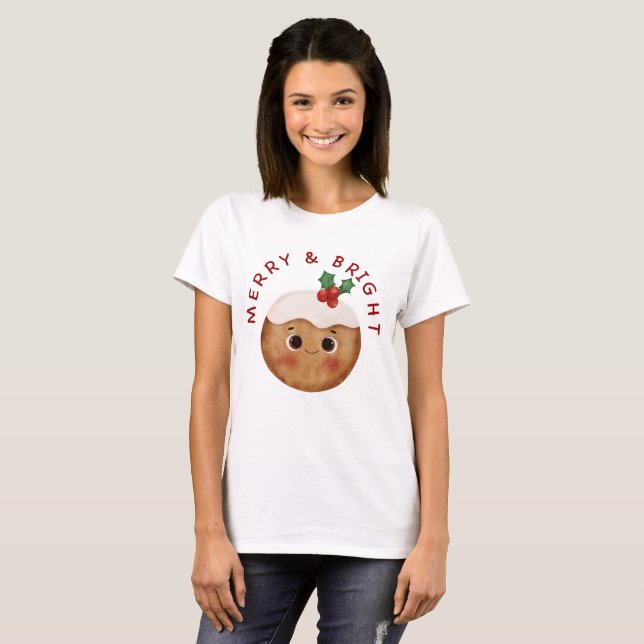 Glatt och ljust Kawaii jultröja  T Shirt (Hel framsida)