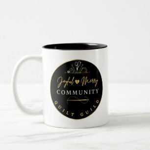 Glatt och merry Community Quilt Guild Två-Tonad Mugg