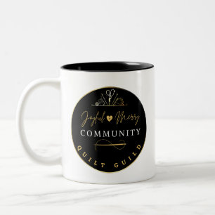 Glatt och merry Community Quilt Guild Två-Tonad Mugg