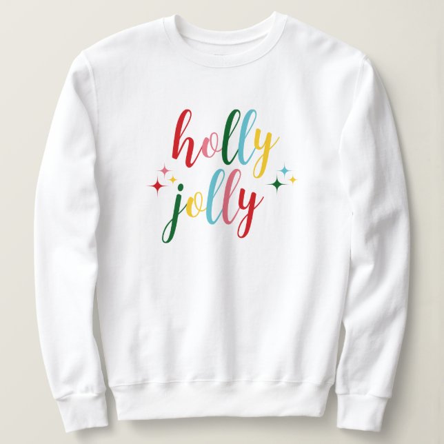 Glatt och mysigt färgglatt script jul t shirt (Design framsida)