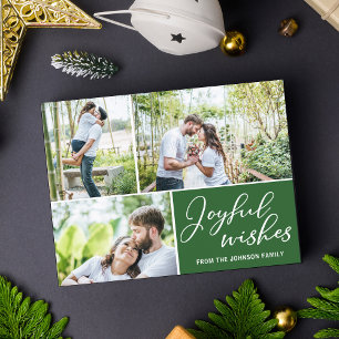 Glatt Önskemål Grönt - julfamiljs fotopassage Vykort