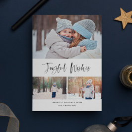 Glatt Önskemål Modern Penselskript - fotopul Julkort