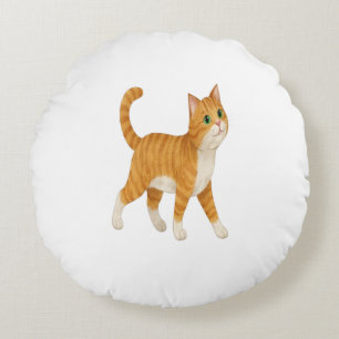 Glatt orange katt dekorativ kudde