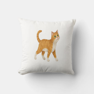 Glatt orange katt dekorativ kudde