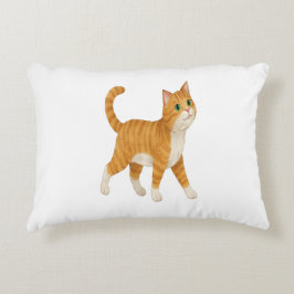 Glatt orange katt dekorativ kudde