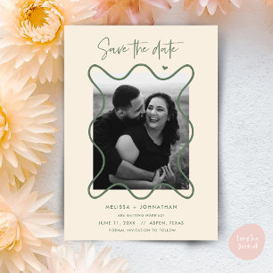 Glatt par sparar datum för bröllopsannonsering spara datumet