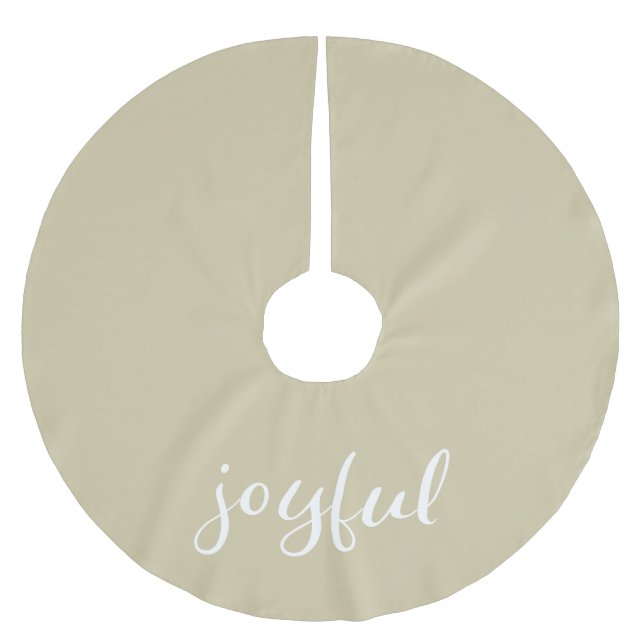Glatt Pastel Beige-Helgdag för skript till jul Julgransmatta Borstad Polyester (Framsidan)