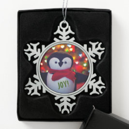 Glatt Penguin Pewter Snowflake Ornamake Snöflinga Pewter Julgransprydnad