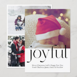 Glatt Photo Personlig jul Black White Julkort