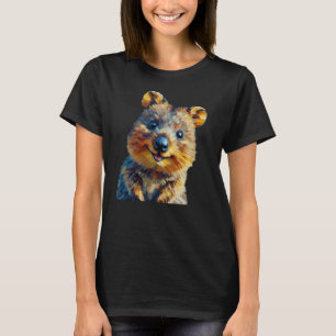 Glatt Quokka T-Shirt Oljemålning Stil