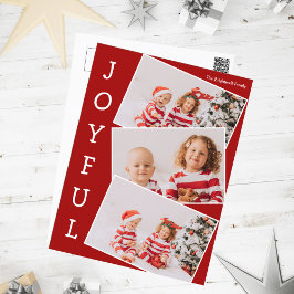 Glatt Red 3 Family Photo Collage Modern jul Helg Vykort