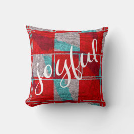 Glatt Red Blue Knitting Play Mönster jul Kudde