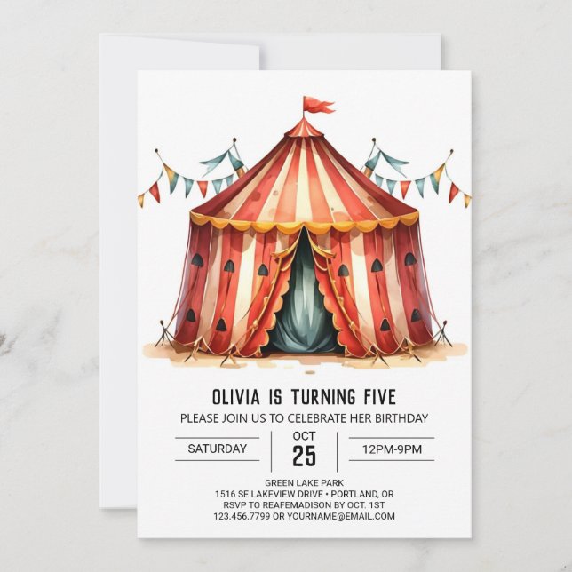 Glatt redigerbar dagstidning Circus Inbjudningar (Framsida)