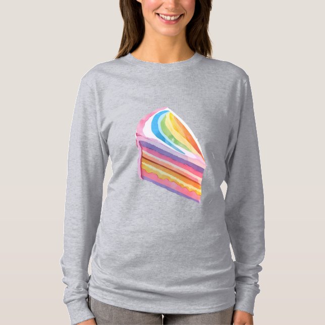 Glatt regnbågskaka t shirt (Framsida)
