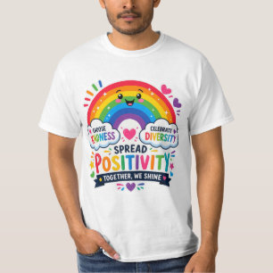 Glatt regnbågspositivitet & mångfald t-shirt