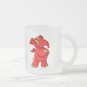 Glatt röda Elephante Frostad Glasmugg