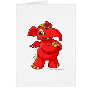 Glatt röda Elephante Hälsningskort