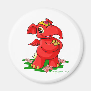 Glatt röda Elephante i Shenkuu Magnet