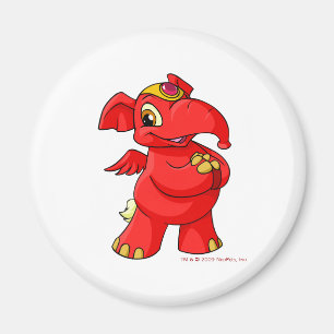 Glatt röda Elephante Magnet