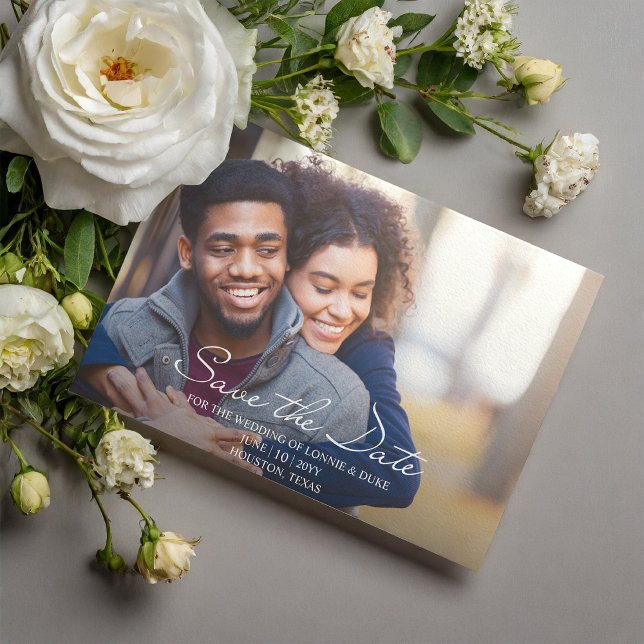 Glatt Roligt Foto Bröllop spara datum Magnetisk Inbjudningskort (Skapare uppladdad)