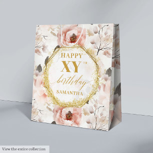 Glatt Rosa Boho Guld 90 Birthday Gift Bag