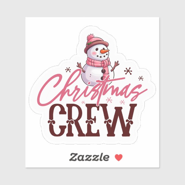 Glatt Rosa Snögubbe Sticker Klistermärken (Ark)