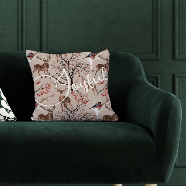 Glatt Script Woodland Animals jul Kudde (Skapare uppladdad)