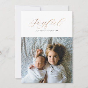 Glatt skript för enkel Gilded Gold Foil Julkort