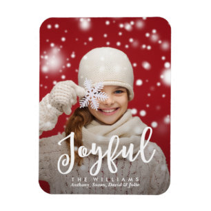 Glatt skript Modern jul Helgdag Photo Magnet