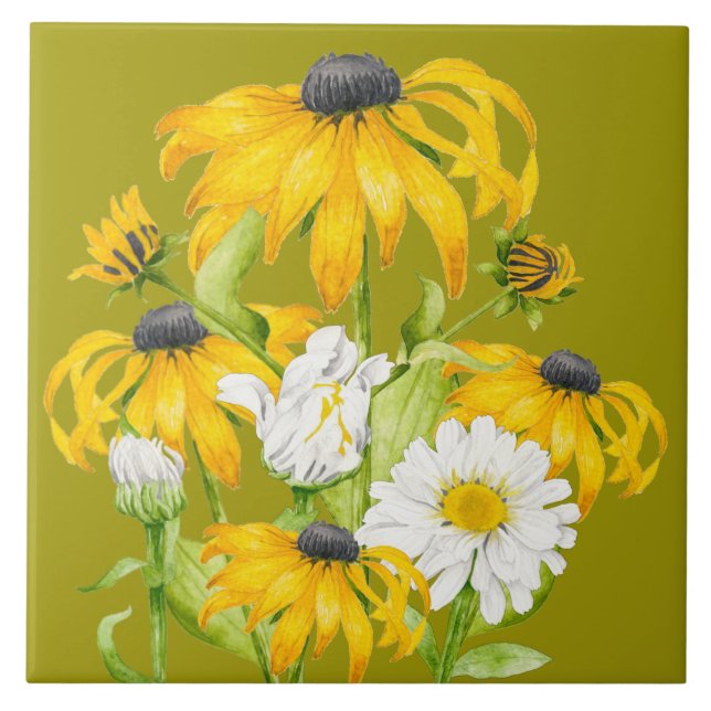 Glatt sommar på en keramisk platta kakelplatta (Framsidan)