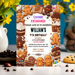 glatt söt mat: Cookie Exchange 7:e-födelsedag Inbjudningar