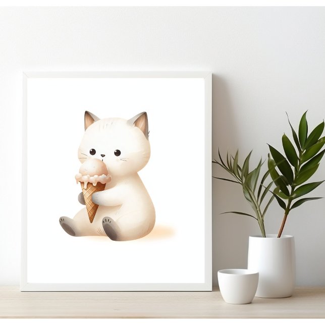 Glatt sött kattunge med iskon poster (Skapare uppladdad)