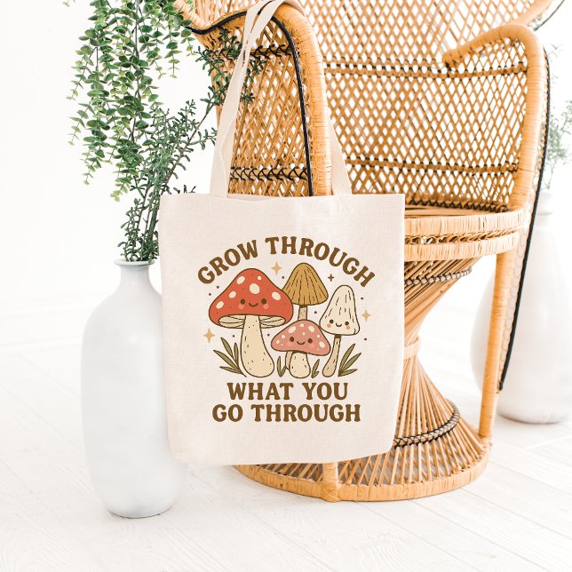 Glatt svamp och tillväxtcitat-totebag tygkasse (Skapare uppladdad)