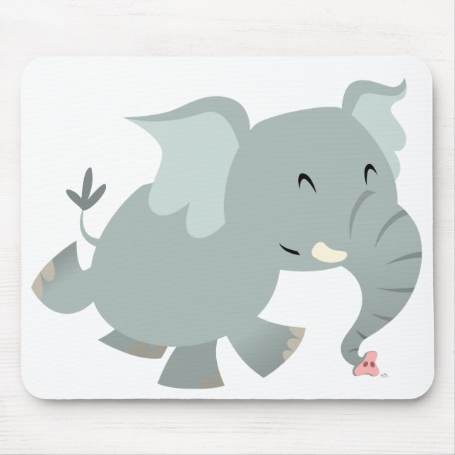 Glatt Tecknad Elephant Mousepad Musmatta (Framsidan)