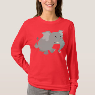 Glatt Tecknad Elephant Women T-shirt