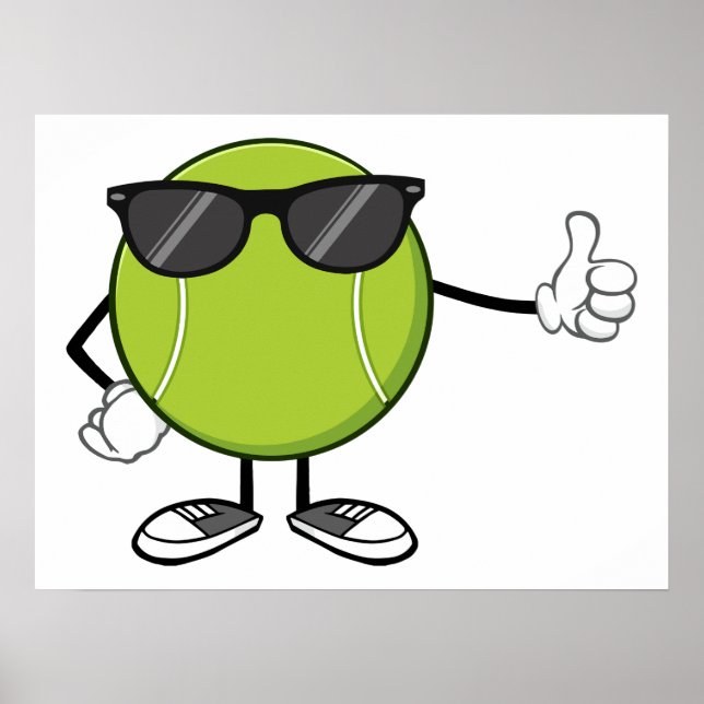 Glatt tennisboll med solglasögon poster (Framsidan)