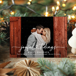 Glatt tidings Newlyweds-Helgdag-fotokort Julkort