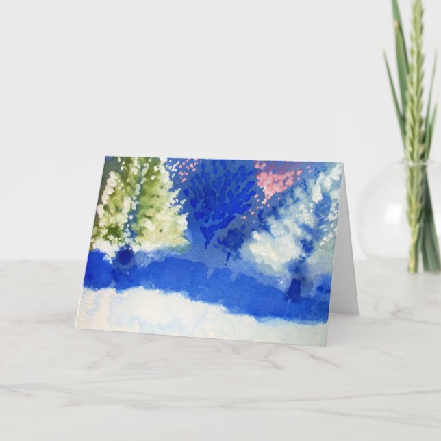 glatt trädhälsningkort för julhelgen helgkort (Framsida)