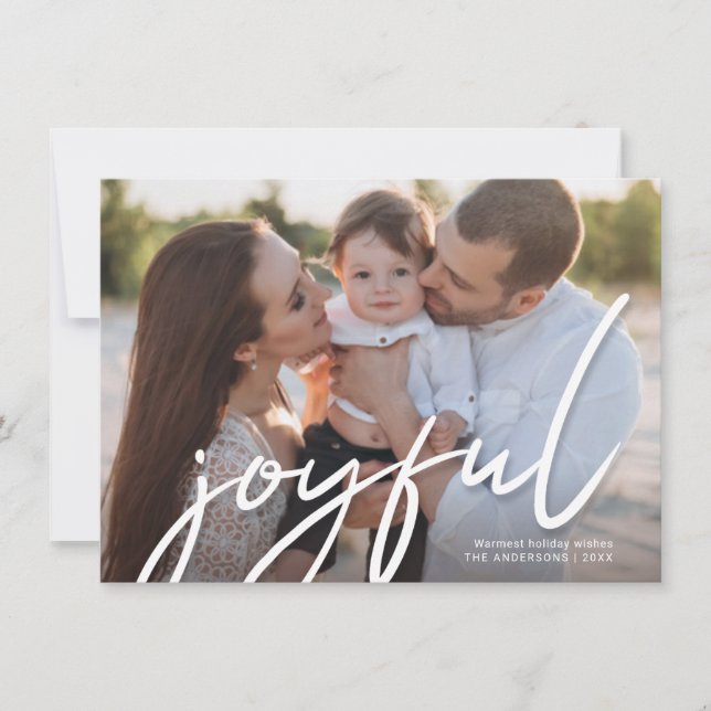 Glatt Trendig Handskrift-skript för julhandskrift  Julkort (Framsida)