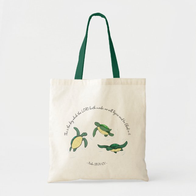 Glatt Turtles Christian Tote Bag Tygkasse (Framsidan)