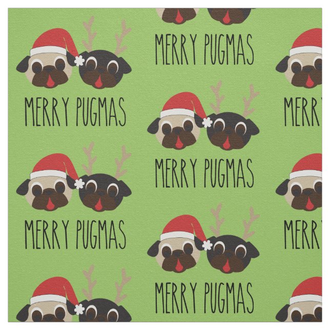 Glatt tyg för ren för Pugmas mopsSanta mops (Provkarta)