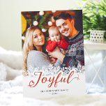 Glatt typografi Snöflingor julfoto Julkort<br><div class="desc">Skicka hälsning under säsongen med detta Glatta typografi Snöflingor Overlay julfotokort för Helgdag". Om du vill göra ytterligare anpassningar klickar du på länken "anpassa ytterligare" och användor verktyg som är utformat för att ändra mallen.</div>