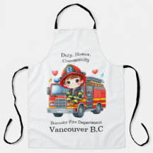 Glatt, ung brandman på röda lastbil