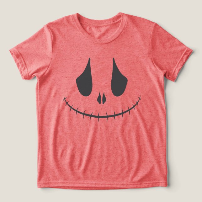 Glatt utskuret pumpaansikte t shirt (Design Framsida)