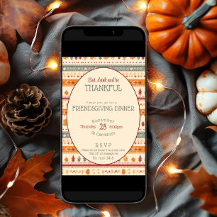 Glatt vänskaplig Thanksgiving för middagstid Inbjudningar