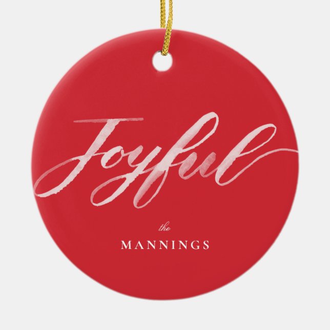 Glatt vattenfärgspensel, platt julgransprydnad keramik (Framsidan)