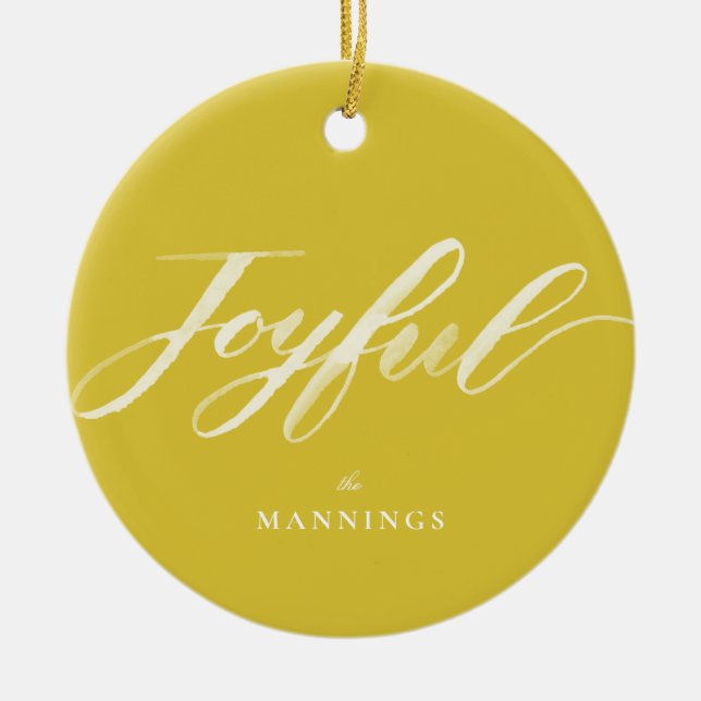 Glatt vattenfärgspensel, platt julgransprydnad keramik (Framsidan)